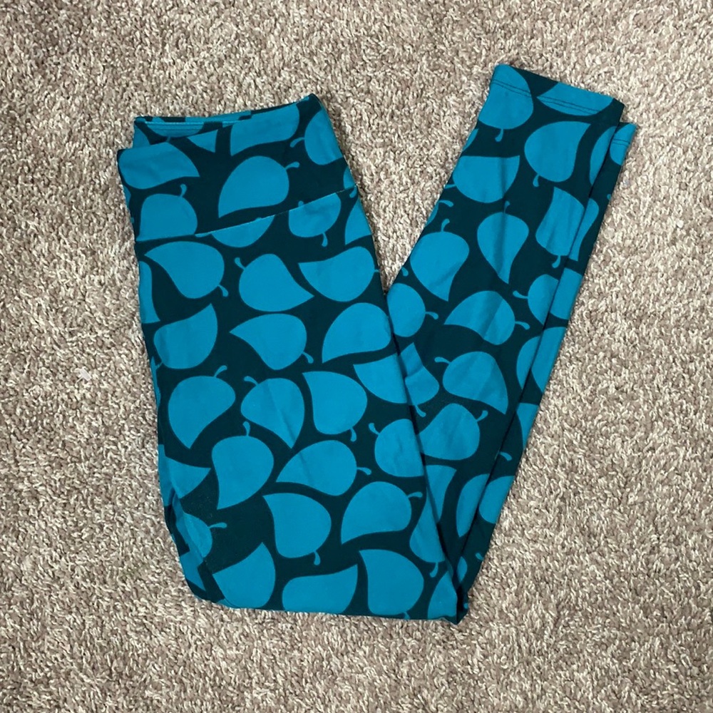 Lularoe blue leaf leggings